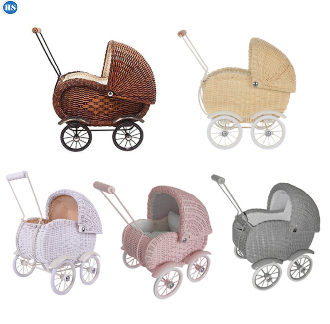 Заводская Прямая поставка ручной работы Детские коляски детские игрушки из ротанга коляска для кукол