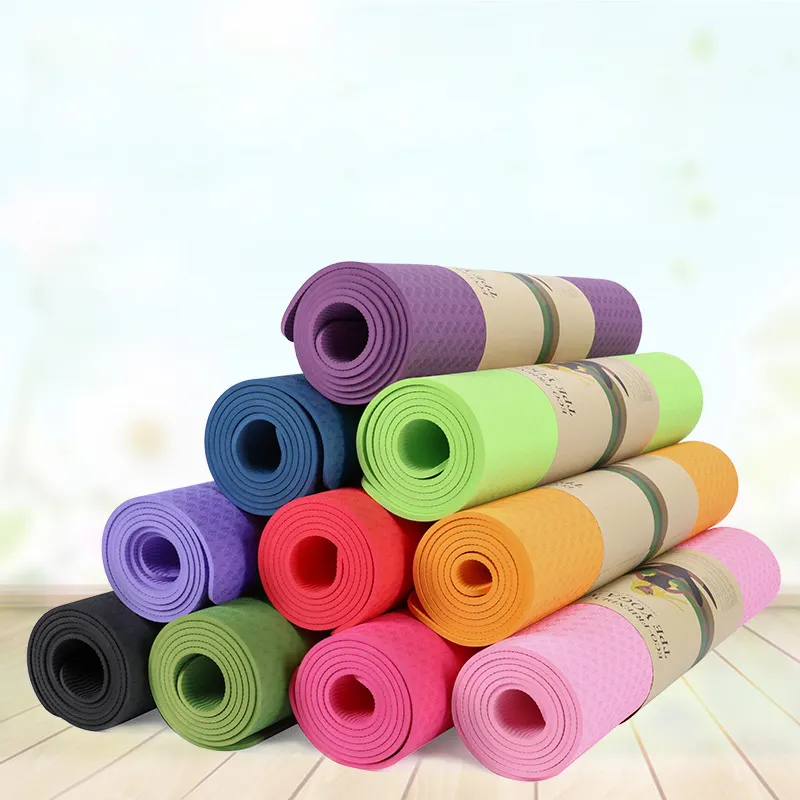 Pilates có thể gập lại với dây đeo mang sinh thái thân thiện TPE Yoga Mat