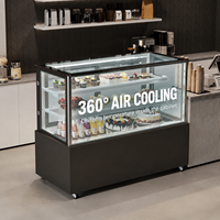 Vitrine à gâteaux en gros de 900, 1200, 1500, 1800 mm de largeur, refroidissement par air, réfrigérant R290, vitrine à gâteaux à angle droit