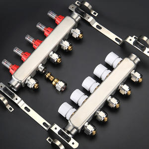 Alahot OEM ODMデュアルシステム床暖房マニホールド304ステンレス鋼視覚流量計付きHVACマニホールド - Product Image 4