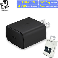 Adaptateur secteur 45W PD Type-C, chargeur super rapide, respectueux de l'environnement, certifié CE, options de prises US/EU/UK/AU, montre intelligente, écouteurs