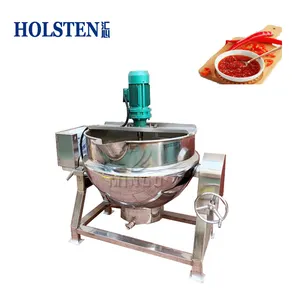 Stainless steel 50L industrial sanitary porridge soup boiler mixing cooking jacketed kettle