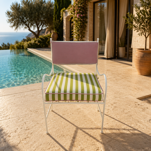 Sillón de Exterior con Rayas de Color Personalizado, Estructura Metálica Resistente a la Oxidación, Silla de Jardín de Lujo <span class=keywords><strong>para</strong></span> Terraza o Estudio Creativo - Product Image 1