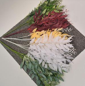 Vente chaude 2026, feuilles de saule vertes, tige de 5 branches, plantes artificielles décoratives suspendues, feuilles de saule pour la décoration - Product Image 3