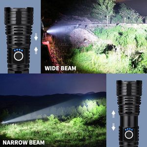 Lampe torche tactique LED rechargeable P70 en gros, 100 000 lumens, étanche IP66, longue portée 1200-1500m, en aluminium, modes haute/basse intensité - Product Image 6