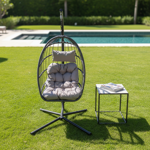 <span class=keywords><strong>Fauteuil</strong></span> <span class=keywords><strong>suspendu</strong></span> en rotin pour salon, chaise œuf pour adulte, chaise suspendue balançoire en gros - Product Image 5