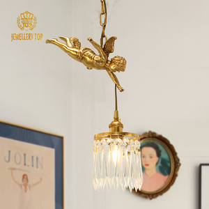 Jewellerytop <span class=keywords><strong>Cupido</strong></span> Lámpara colgante individual Pequeña lámpara de cristal para cabecera Lámpara danesa Escalera Cluster Comedor Luz colgante - Product Image 1