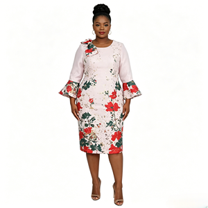 En stock, robe de cérémonie de bureau formelle grande taille, robe de mère de la mariée colorée - Product Image 1