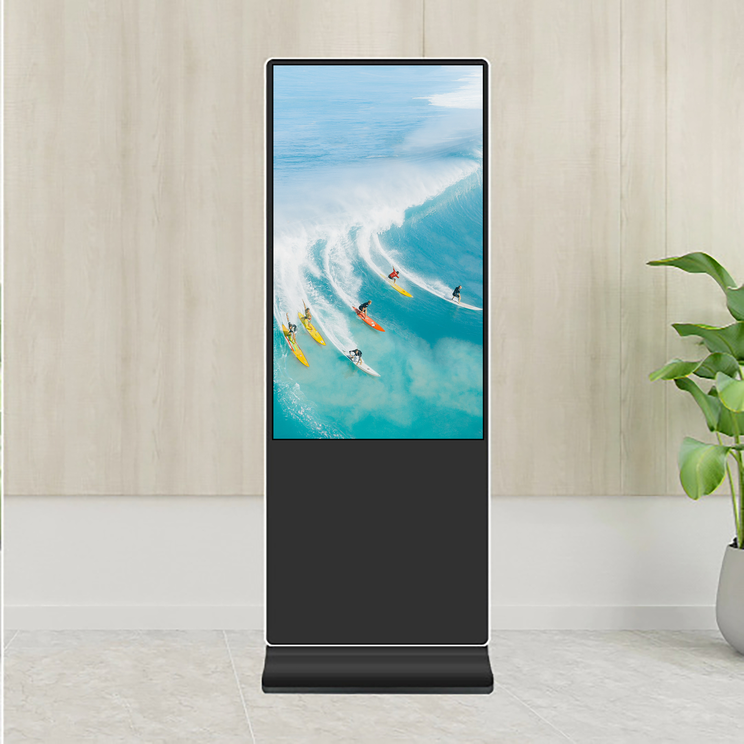 Display Advertising Horizontal Screen Self Service Interactive Floor Stand Rotating Indoor Touch Screen Kiosk