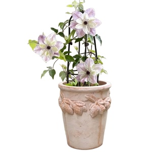 Pot de <span class=keywords><strong>fleurs</strong></span> en céramique rustique fait main, respirant, non émaillé, pour culture des racines, grand diamètre, adapté aux balcons et jardins - Product Image 5