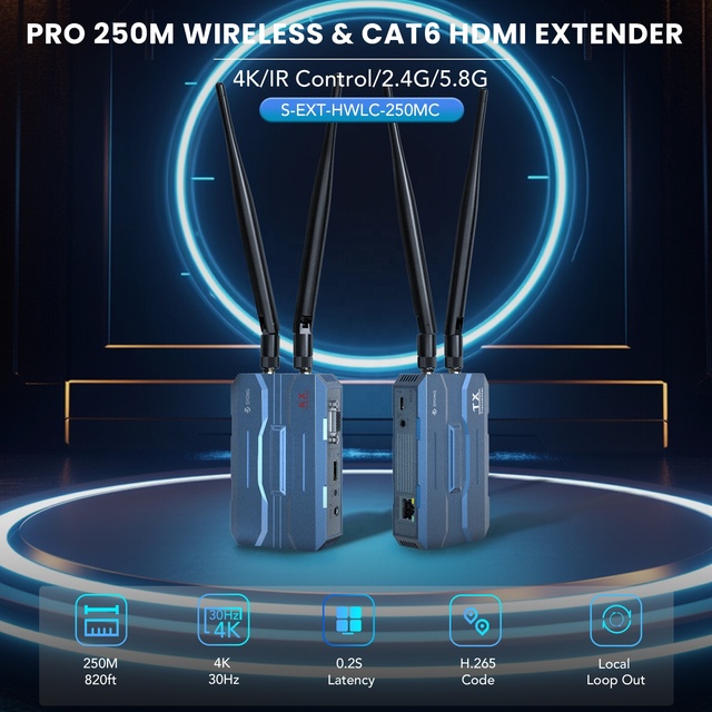 SYONG 4K 250M IP TCP Wireless HDMI H265 Encoder 4K Transmitter Extender Support 1 Tx to 4 8 Rx 250m Wireless Bridge Audio Mixer