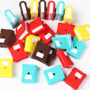 Cuentas de Silicona 3D con Diseño de Libros, Accesorios para Bisutería DIY, Cuentas Rectangulares Sueltas, Paquete a Granel - Product Image 4