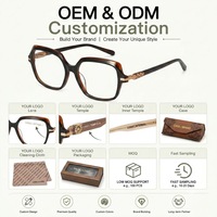 Vente en gros de montures en acétate de qualité supérieure, décoration métallique exquise, lunettes optiques colorées, logo personnalisé, lunettes pour femmes