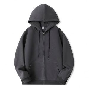 Autumn Winter Streetwear Zipper Heavy Weight Hooded Tracksuit Custom Logo Oversized Zip up <b>Men's</b> Hoodies & <b>Sweatshirts</b> - Product Image 4