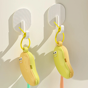 Funda para cepillo de dientes con forma de plátano y estuche de viaje para pasta de dientes, soporte de silicona a prueba de polvo, para camping, hogar - Product Image 5