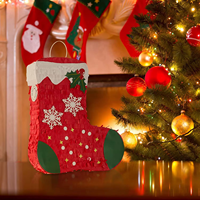 Chaussettes de Noël Pinata Fournitures Mini Pinata avec Bandeau et Confettis Chauve-Souris Xmas Mini Bas Rouge Pinata