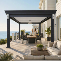 Pergola Bioclimatique Motorisée Automatique 3x3 3x4 6x4 en Aluminium Thermolaqué pour Extérieur, Pavillon, Gazebo, Cadeaux Naturels
