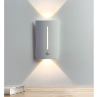 Applique murale intérieure à détecteur de mouvement, rechargeable, 3 couleurs, intensité variable, USB, pour couloir