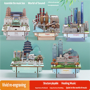 Caja Musical de Estilo Chino 3D, Divertida y Moderna, Modelo de Ciudad para Armar, Regalo Infantil al por Mayor - Product Image 2