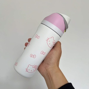 Vaso térmico de acero inoxidable de doble pared Ow de 16 oz, <span class=keywords><strong>botella</strong></span> de agua deportiva de alta calidad a prueba de fugas con pajita y diseños. - Product Image 1