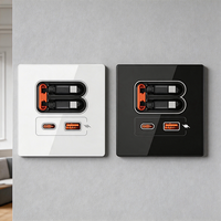 Panneau de charge de téléphone encastré de type 86 de haute qualité avec câble rétractable, port USB C de charge rapide 20W pour installation murale