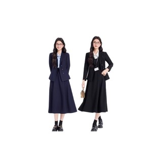 Women's Preppy Style Two Piece Suit Set Long Sleeve Blazer Skirt Dress Anti Wrinkle Worsted Fabric Commute Wear - Product Image 5