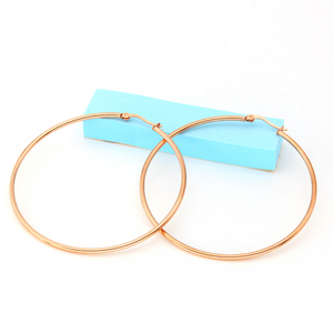 Gioielli minimalisti in acciaio inossidabile grandi orecchini a cerchio placcato in oro grande Acero inossidabile Para Mujer Aretes De <span class=keywords><strong>Moda</strong></span> - Product Image 3