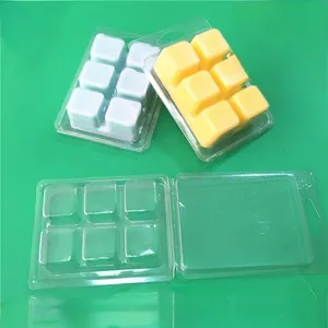 6 Compartment square melting wax Pvc clamshell box Candle Packaging Clamshell Package Scented Soy Waxs Melts