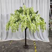 A207 Arbre artificiel de fleurs de cerisier, centres de table en soie, fausses fleurs de Sakura, roses blanches, décoration de table de mariage, présentation pour événements et fêtes
