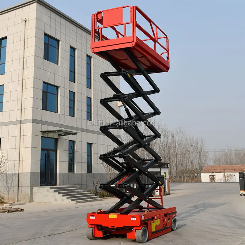 ขายร้อน 10m Aerial Man Lift ไฮดรอลิกไฟฟ้าขนาดเล็กลิฟท์กรรไกรขับเคลื่อนด้วยตนเอง