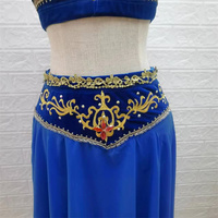 Attractive New Royal Blue Long Chiffon Dress 2 Costumes de performance séparés-Jupe de 55 pouces
