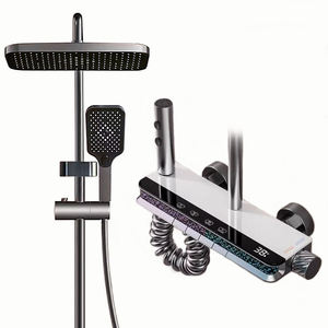 Pantalla digital LED Sistema <span class=keywords><strong>mezclador</strong></span> de <span class=keywords><strong>ducha</strong></span> de piano montado en la pared Nuevo diseño Latón Iluminación ambiental Lluvia Apartamento Suave - Product Image 1