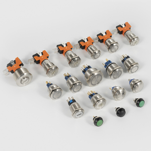 Botón pulsador metálico LED de 12mm 16mm 19mm 22mm 25mm IP65 para uso en panel de control de montacargas - Product Image 1