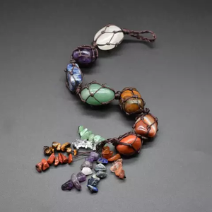Natural Gemstone <b>Car</b> Pendant Handwoven Engraved Crystal Stone Charm Multi Color Hanging <b>Ornament</b> - Product Image 3