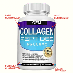 Cápsulas <span class=keywords><strong>de</strong></span> Colágeno Multi-Péptidos <span class=keywords><strong>de</strong></span> Marca Privada OEM Tipo I, II, III, V, X con Vitamina C y Ácido Hialurónico para la Luminosidad <span class=keywords><strong>de</strong></span> la Piel, 90 Cápsulas - Product Image 6