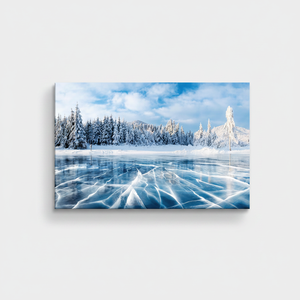 Serenity Unveiled: Winter Forest View Printed Canvas Artwork,<b>WRAPPED</b> CANVAS - Product Image 2