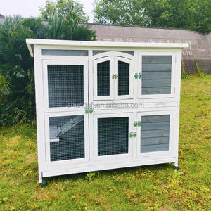 <span class=keywords><strong>Cage</strong></span> à lapins en bois avec roue, maison à deux étages pour cochons d'Inde, pour l'extérieur et l'intérieur, vente en gros d'usine - Product Image 6