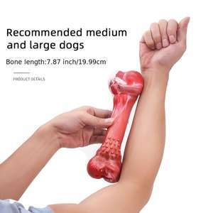 <span class=keywords><strong>2025</strong></span> özelleştirilebilir interaktif gıcırtılı çiğneme bulmaca köpek oyuncak klasik sevimli tasarım OEM LOGO ile eti renkli kauçuk kemik - Product Image 5