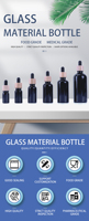 Flacon en verre de qualité alimentaire de 5 ml, 10 ml, 15 ml avec compte-gouttes et bouchon à vis, personnalisation possible pour sérum, essence, cosmétique