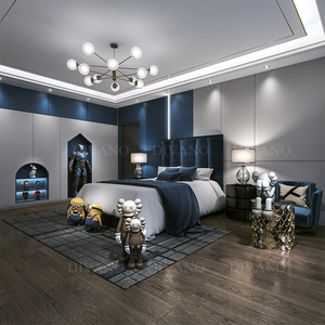 Ensemble de lit en velours bleu ciel Mazarin Fedi, taille Casa, prix bas, FD -BED-01 - Product Image 3