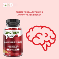 Gummies et capsules de glycinate de magnésium à marque privée pour adultes – Aide naturelle au sommeil, végétalien, sans OGM, vente en gros