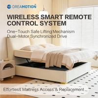 Cadre de lit électrique intelligent et réglable avec un design de rangement extra-large intelligent pour la chambre à coucher, télécommande intelligente sans fil