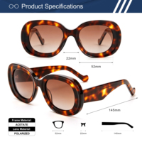 Lunettes de soleil polarisées rondes surdimensionnées en acétate UV400, monture épaisse, verres dégradés, luxe décontracté OEM