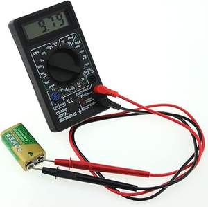 Multímetro Universal con Pantalla LCD <span class=keywords><strong>DR</strong></span>, Núcleo PLC, Medidor de Inspección/Mantenimiento para Electricistas, Amperímetro y Voltímetro, Batería 9V 6F22 - Product Image 3