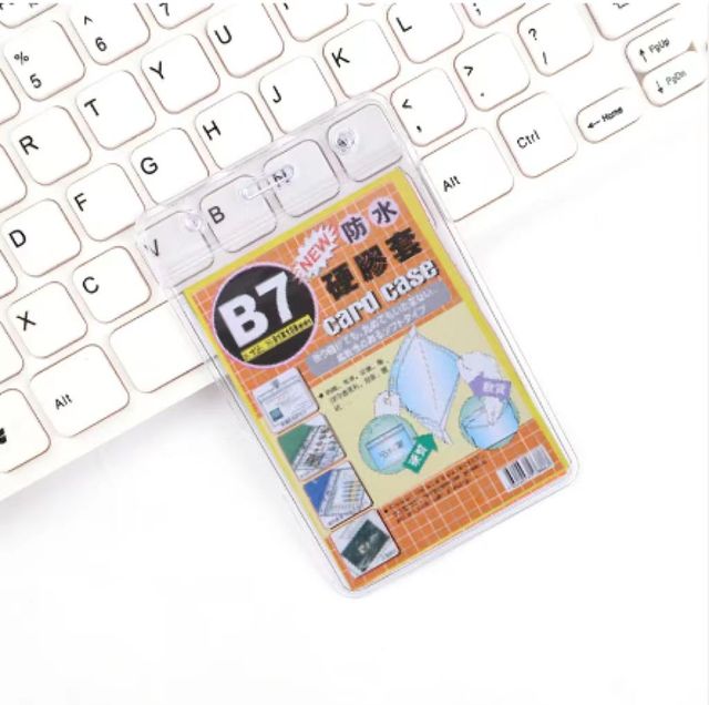 B7 Clear Waterproof Id Card Case Holder Soft PVC Transparent Card Sleeve Vertical Exhibition Hospital ID Card Badge Holder