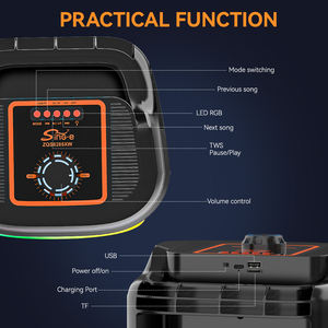 Altavoz Bluetooth para Fiestas SING-E ZQS8285XW de 8 Pulgadas con RGB y Micrófono Inalámbrico para Disfrutar del <span class=keywords><strong>Karaoke</strong></span> - Product Image 3