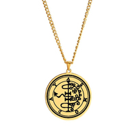 Or Roi Asmoday Sigil Démon Origines Joint Moindre Clé de Salomon Bijoux Goetia 25-36 Talisman Pendentif En Acier Inoxydable Collier