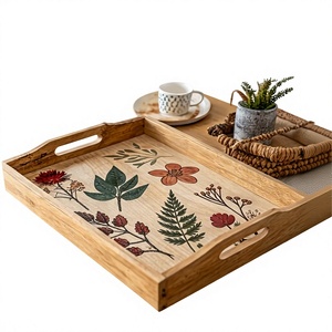 Plateau de service en bois MDF classique moderne de luxe artisanal indien |   Plateau cadeau de mariage décoratif personnalisé imprimé Meena - Product Image 2
