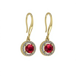Pendientes Colgantes de Plata de Ley 925 Maciza para Mujer, con Granate y Cuarzo de Corte Hidro de 7mm, Engaste de Garras, para Boda, Fiesta, Oferta de Navidad - Product Image 1