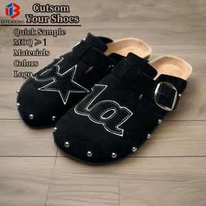 Nouvelles sandales claquettes personnalisées en cuir pour hommes, pour l'intérieur et l'extérieur - Product Image 1